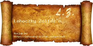 Lehoczky Zoltán névjegykártya