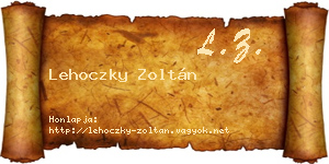 Lehoczky Zoltán névjegykártya