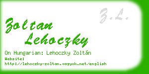 zoltan lehoczky business card